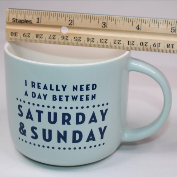 Threshold Stoneware I Really Need a Day Between Saturday & Sunday Blue Mug Cup - Picture 9 of 9